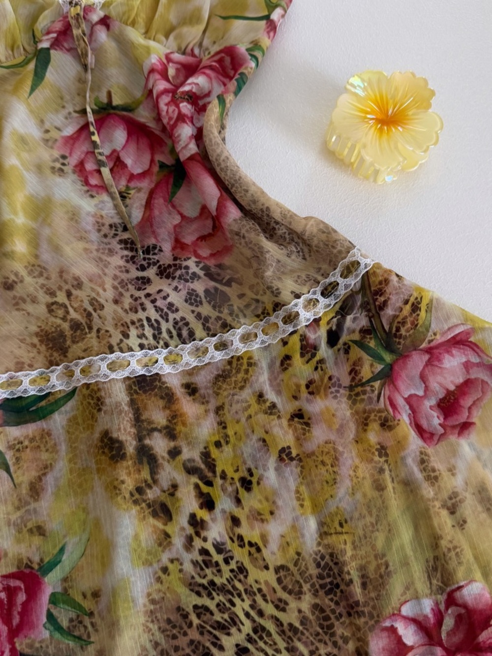 Princess Polly Yellow Floral & Leopard Print Slip Dress - Picture 5 of 7